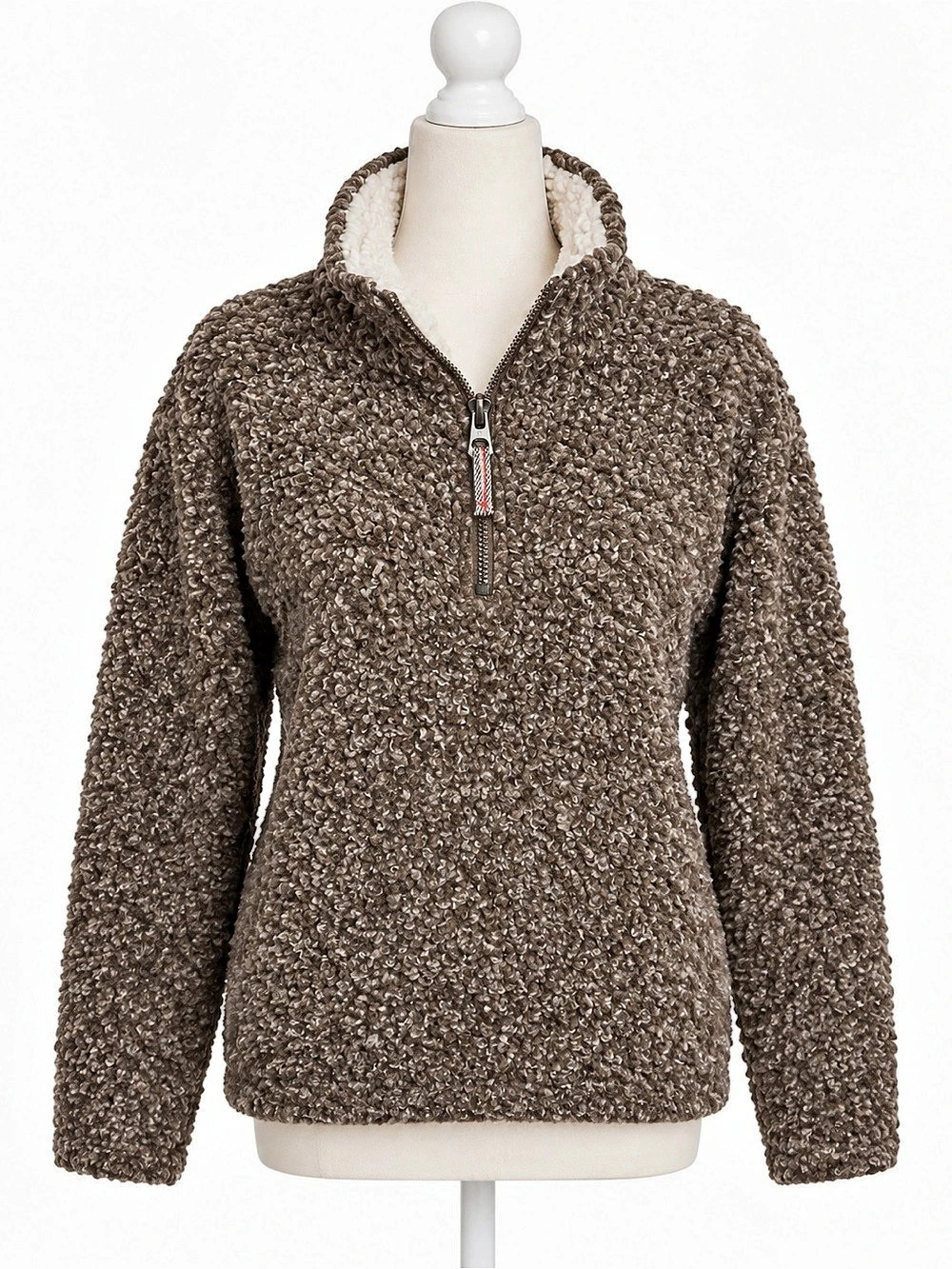 Dylan Los Angeles XS Sherpa Teddy Fleece Quarter Zip Pullover Cozy Cabin Boho